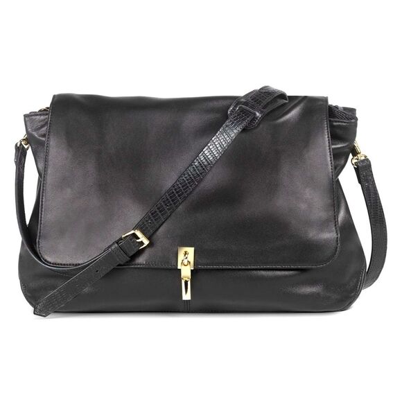 Elizabeth and James Black Lambskin Crossbody Bag NWOT Designer - Picture 2 of 10